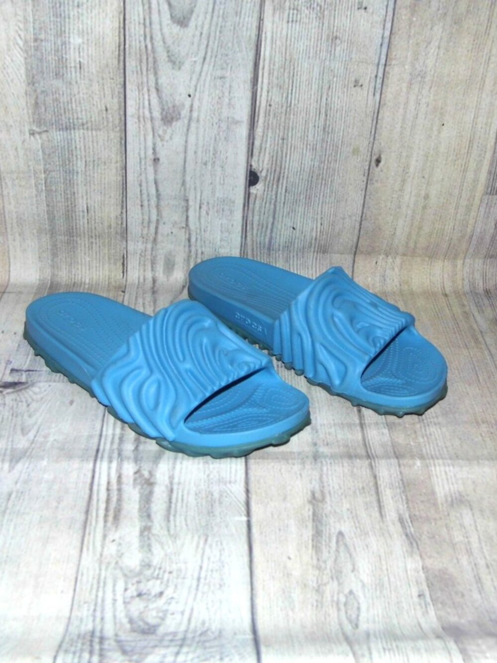 CROCS x Salehe Bembury Pollex Slide Tashmoo Blue Slides Womens Size 8